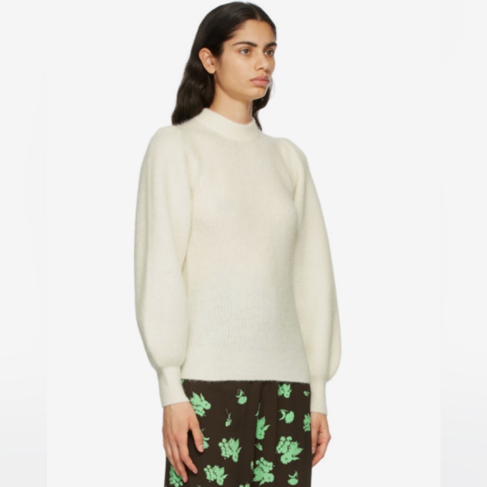 GANNI Alpaca Wool Blend Off-White Sweater - Picture 2 of 9